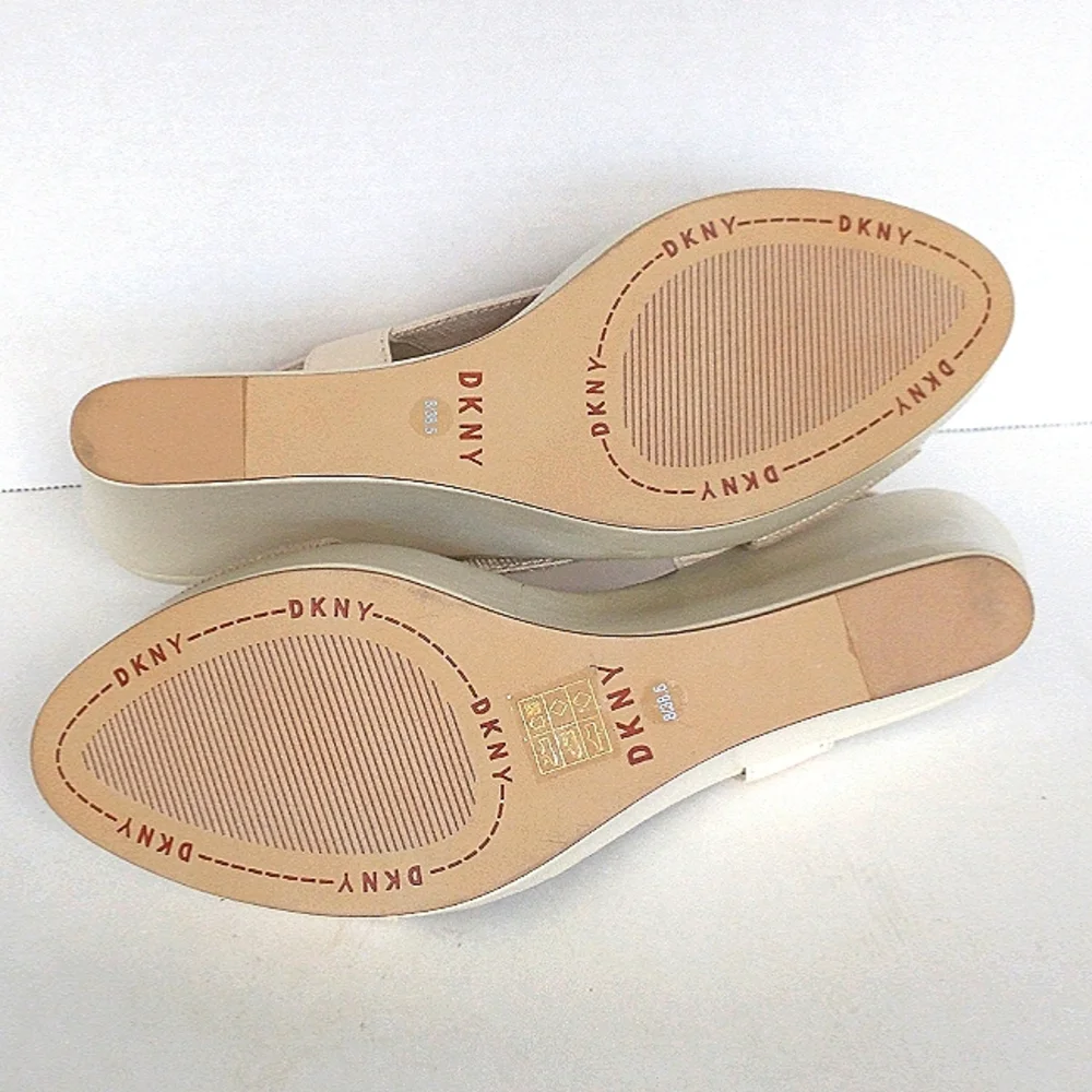 New w/o Box DKNY Genuine Leather Slingback Wedge Sandals Size 8